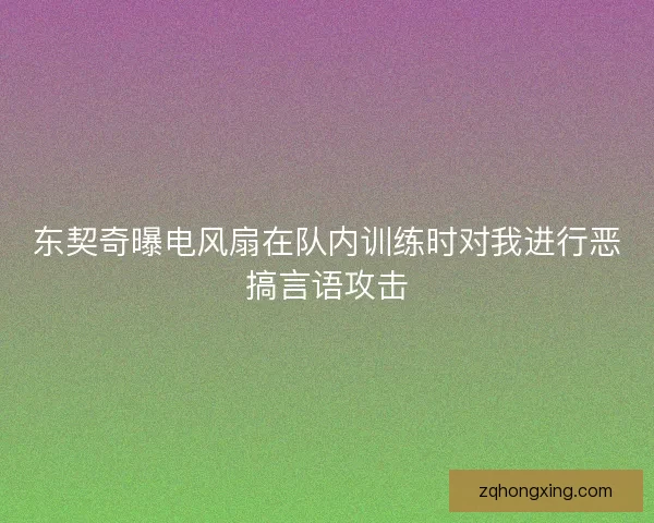 东契奇曝电风扇在队内训练时对我进行恶搞言语攻击