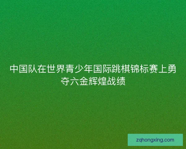 中国队在世界青少年国际跳棋锦标赛上勇夺六金辉煌战绩