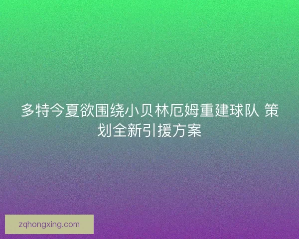多特今夏欲围绕小贝林厄姆重建球队 策划全新引援方案